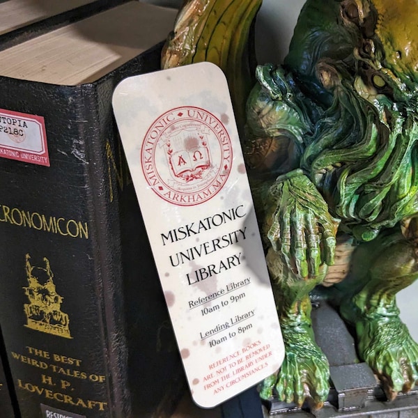 Cthulhu bookmark: Miskatonic University Library bookmark