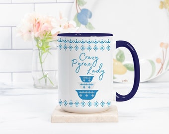 Large PYREX Snowflake Garland Coffee Tea MUG Deluxe 15oz. Beverage Kitchen Decor Pyrex Lover Gift Present