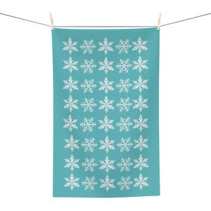 Pyrex Snowflake WAFFLE WEAVE Dish Towels 16x25 Gift Vintage Lover Hand Decorative Towel Pattern on Solid Background