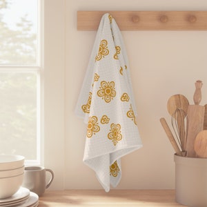 Pyrex Butterfly Gold WAFFLE WEAVE Dish Towel, 16x25 Pyrex Hand Towel, Corelle Butterfly Gold Pattern, Corelle Kitchen Decor