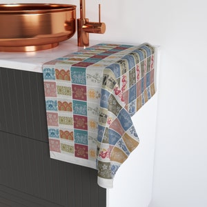Pyrex Bowl Patterns Photo TERRY Hand Towel, Kitchen Dish Towel, Vintage Pyrex Bowls Pattern, Decorative TERRY Towel
