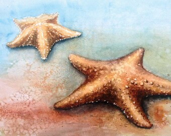 Starfish on the seashore, seafood restaurant, dining room or kitchen art