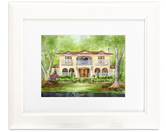 custom home paintings, painting of your home, home illustrations, home rendering in watercolors