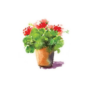 Red geranium. Clipart, sublimation art, digital download