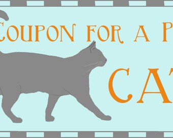 Printable Gift Coupons for Pet: Cat, Dog, Fish, Snake and Guinea Pig