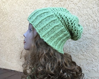 Mock Crochet Slouchy Hat - a loom knit pattern