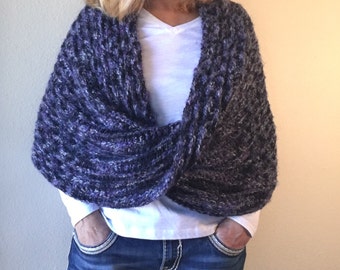 Black Forest Wrap -- Loom Knit Pattern