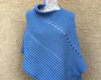 Bluebell Poncho  --  a loom knit pattern