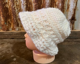 Floppy Brim Baby Hat -- a loom knit pattern