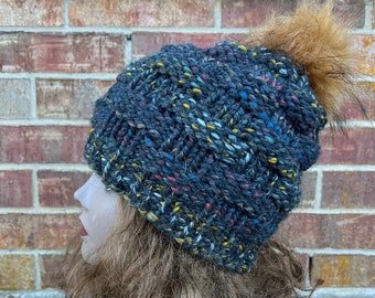 Basketweave Hat -- a loom knit pattern