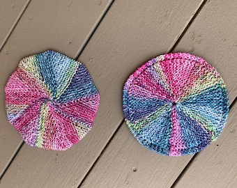 Circular and Spiral Galaxy Dishcloths - 2 loom knit patterns