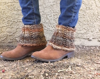 Ankle Boot Cuffs  --  a loom knit pattern