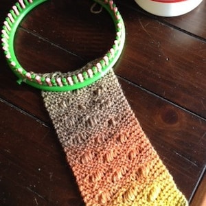 Seafoam Stitch Scarf - a loom knit pattern