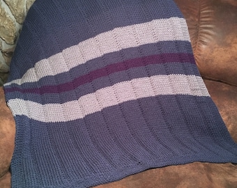 Striped Baby Blanket and Tassels Hat - two loom knit patterns