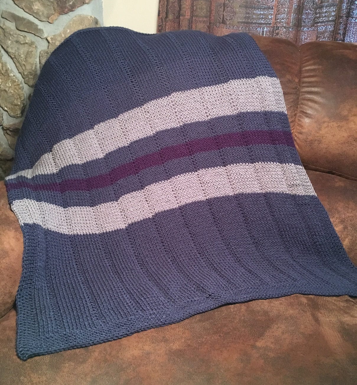 Striped Baby Blanket And Tassels Hat Two Loom Knit Patterns