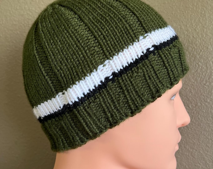 Featured listing image: Round Rock Beanie -- a loom knit pattern