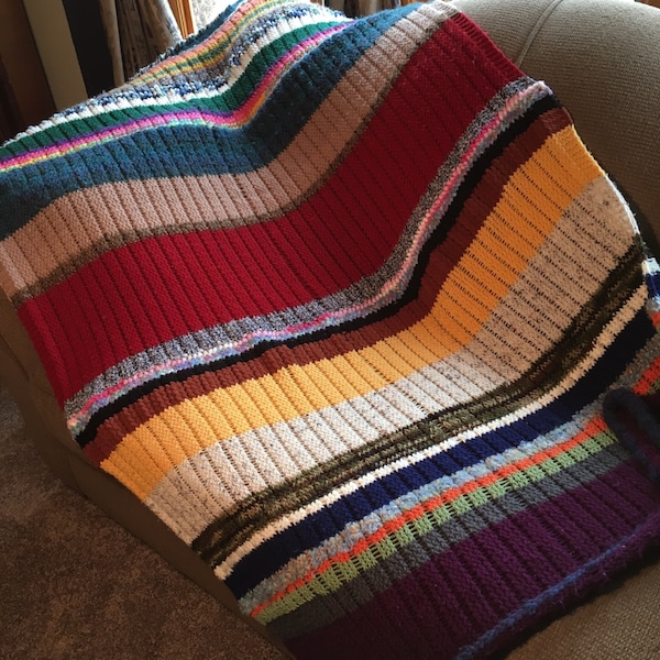 Loom Knit Afghan Etsy