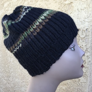 Camo Striped Hat -- a loom knit pattern