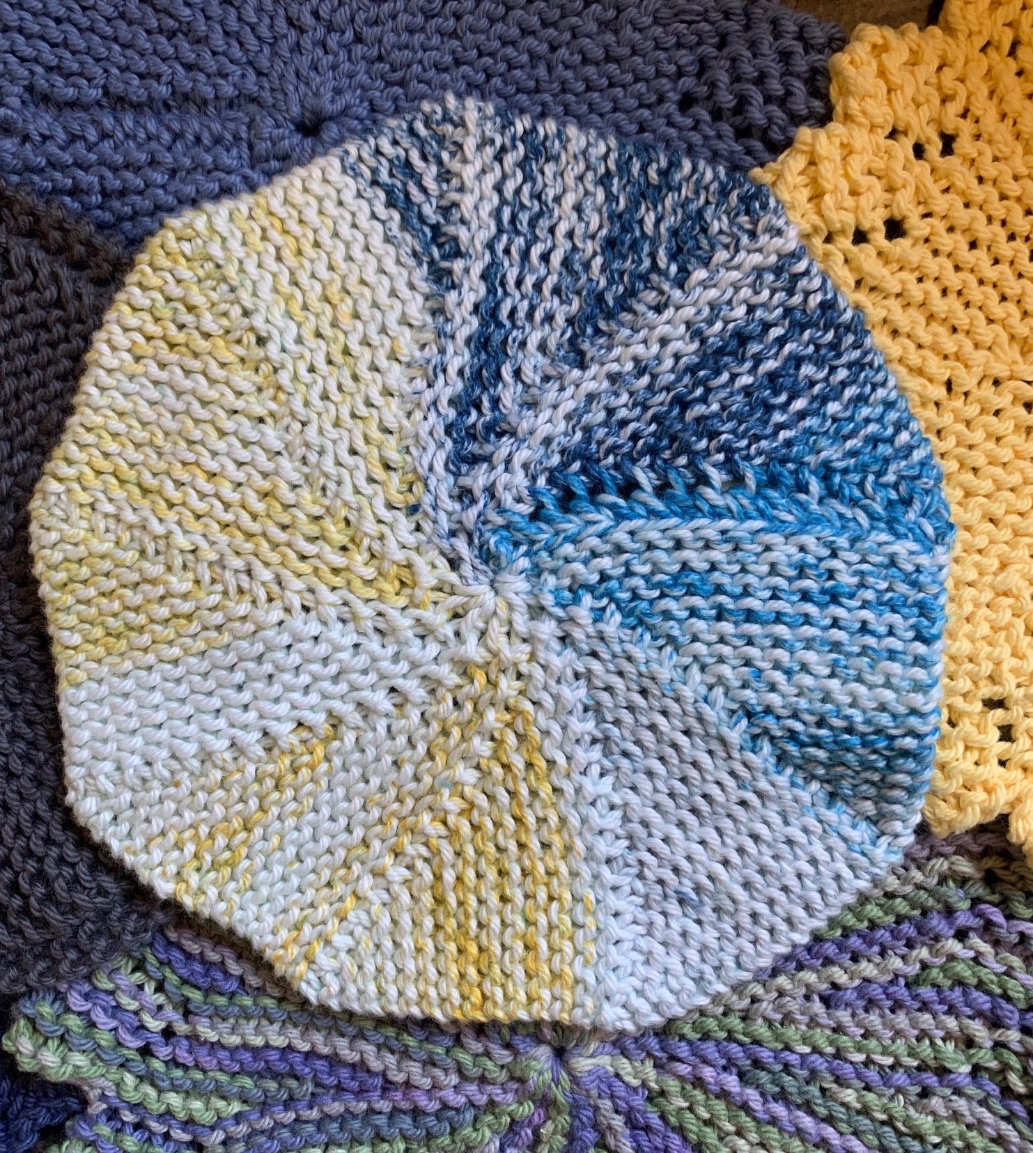 Circular and Spiral Galaxy Dishcloths - 2 loom knit patterns