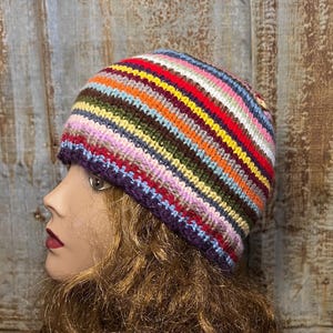 Striped Beanie -- a loom knit pattern