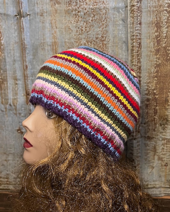 Striped Beanie -- a Loom Knit Pattern