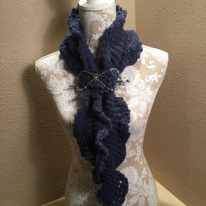 Pikes Peak Ruffle Scarf - a loom knit pattern