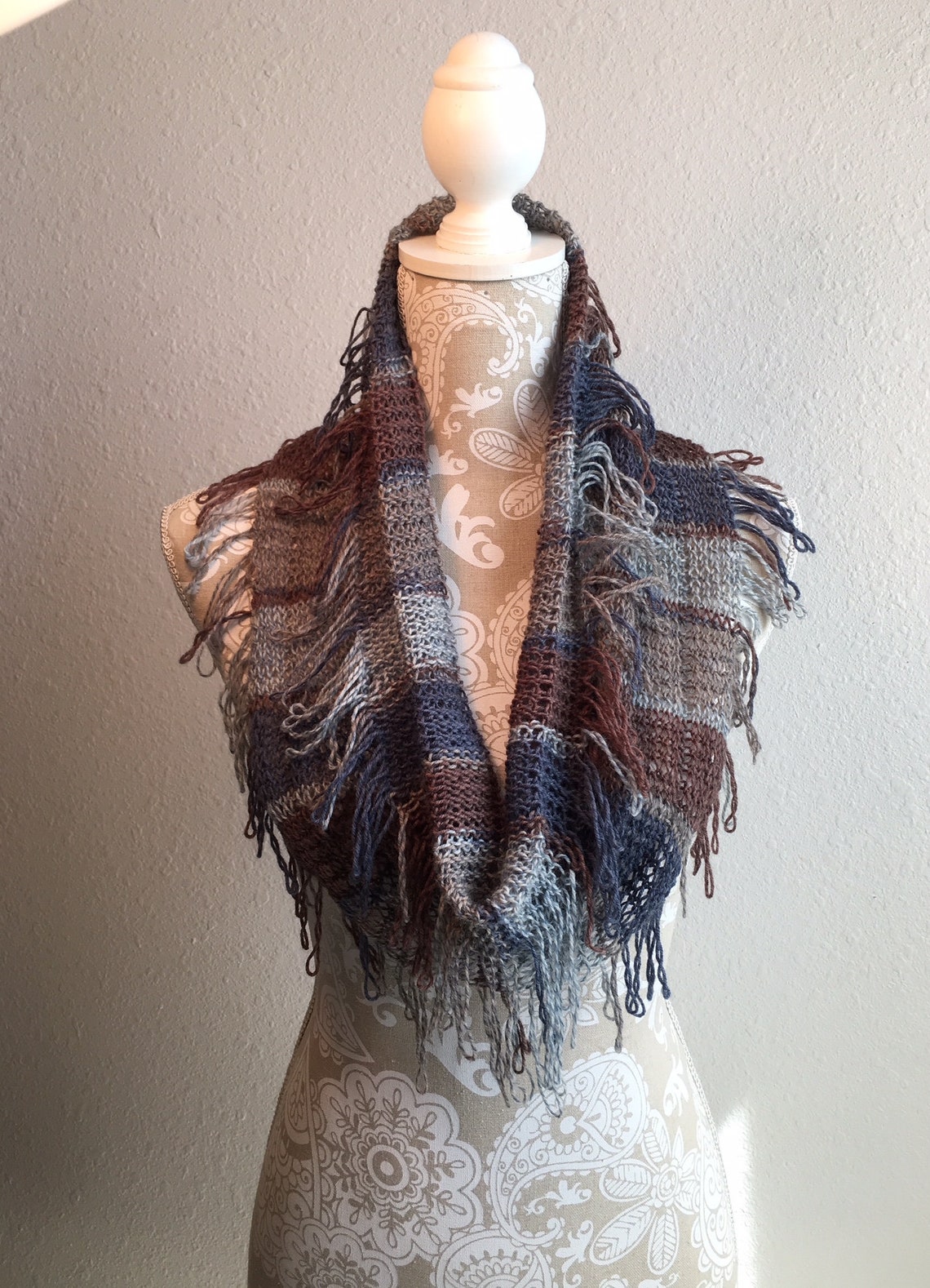 Fringe Benefits Cowl a Loom Knit Pattern Etsy