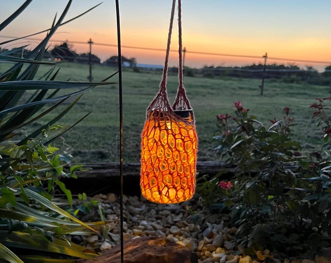 Featured listing image: Solar Lantern Covers -- two loom knit patterns