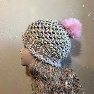 Lattice Stitch Hat - a loom knit pattern