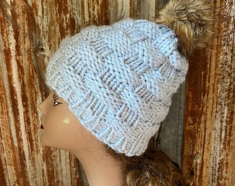 Basketweave Hat -- a loom knit pattern