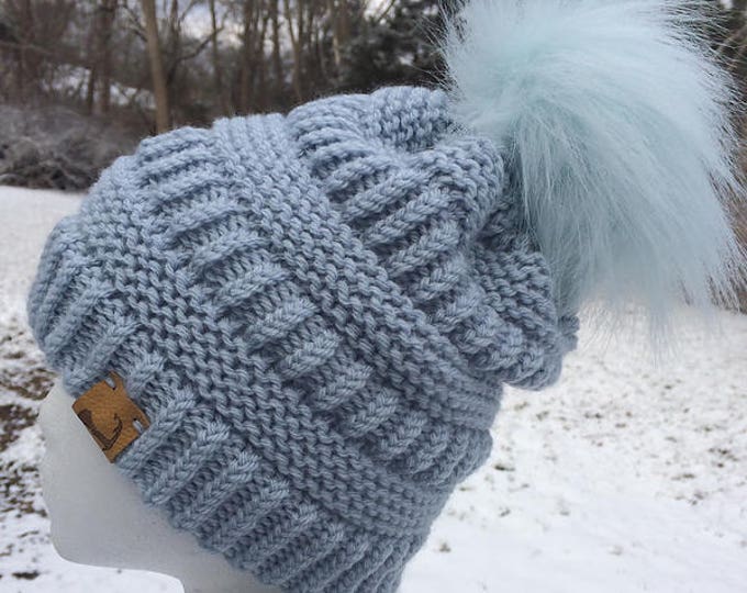 Featured listing image: Brighton Beanie  --  a loom knit pattern