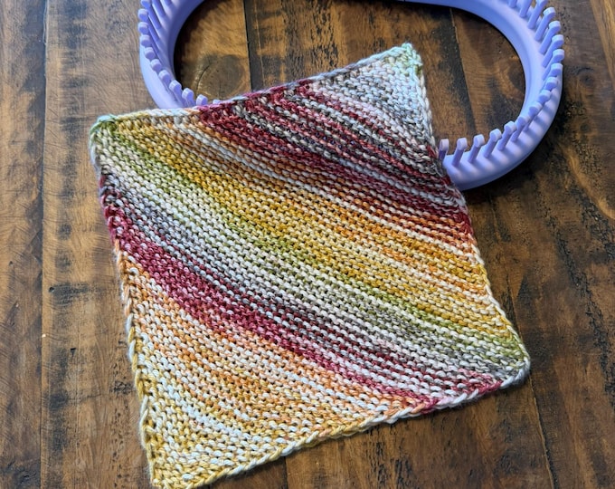 Featured listing image: Not Your Grandma's Dishcloth -- a loom knit pattern