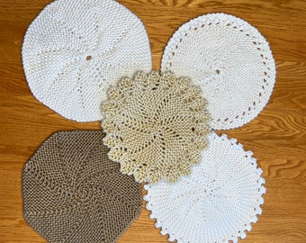 Placemats - 5 loom knit patterns