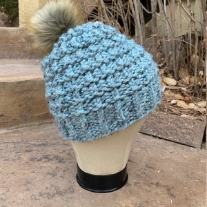 Blue Mesa Beanie  --  a loom knit pattern