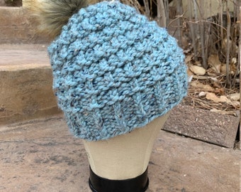 Blue Mesa Beanie  --  a loom knit pattern