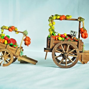 キリスト降誕シーンのアクセサリー - 果物と野菜のワゴン
