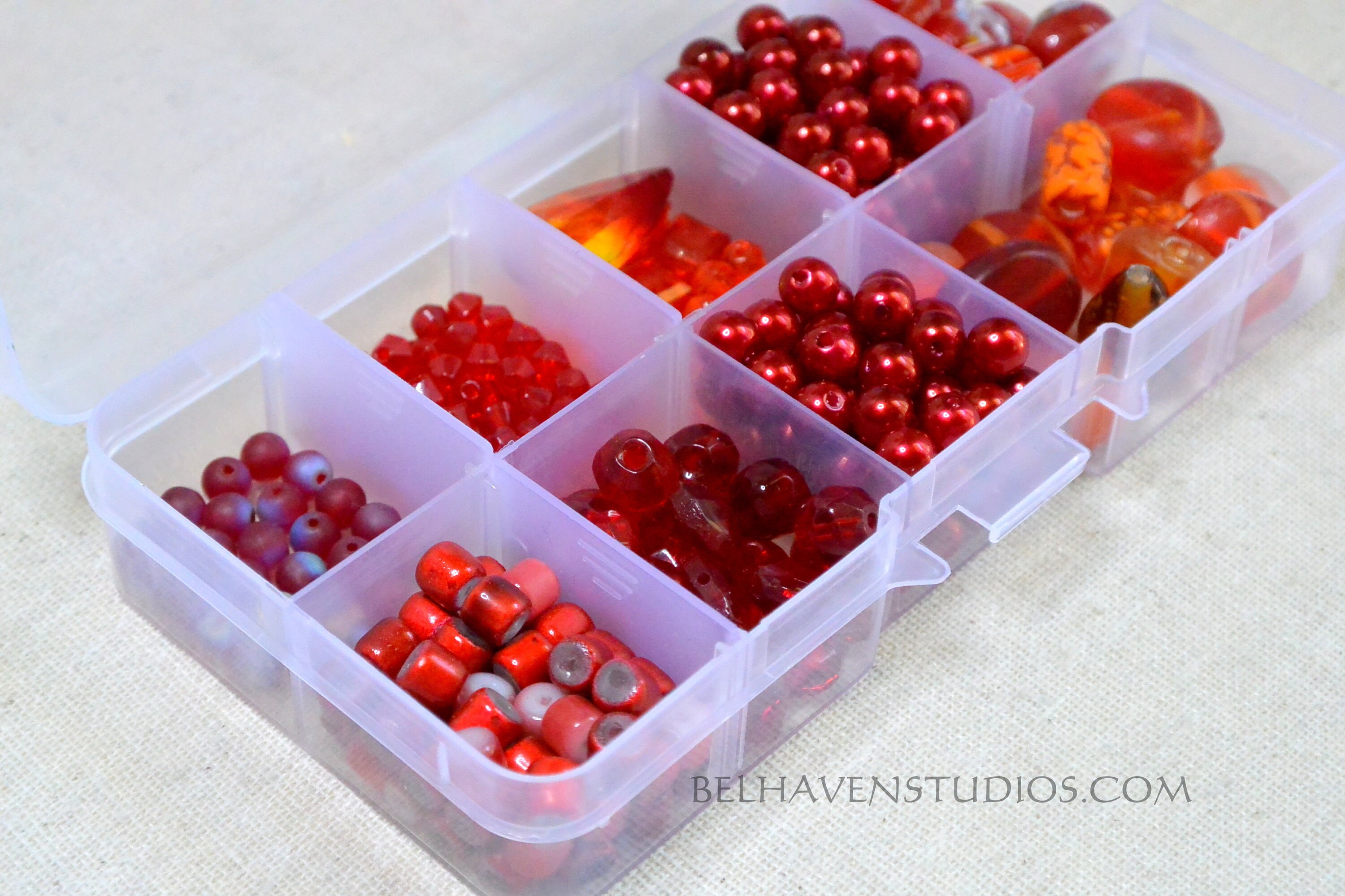 Bead kit Reds Orange loose beads Mix lot beads DIY bead kit Etsy