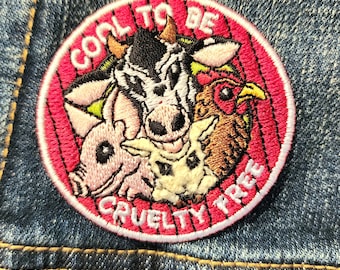 Cruelty Free Vegetarian / Vegan Lifestyle 2.5in Embroidered Patch