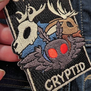 Official Cryptid 3in Embroidered Patch Mothman, Wendigo and Jackalope image 6