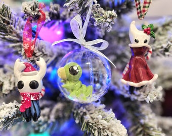 Handmade Hollow Knight Christmas Ornaments- Grub, Hornet and The Knight/Ghost! - MADE TO ORDER