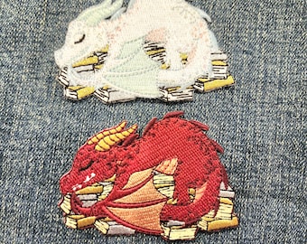 Book Wyrm / Dragon Hoard - 3in Embroidered Patch