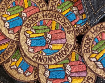 Book Hoarders Anonymous - 2.5in Embroidered Patch