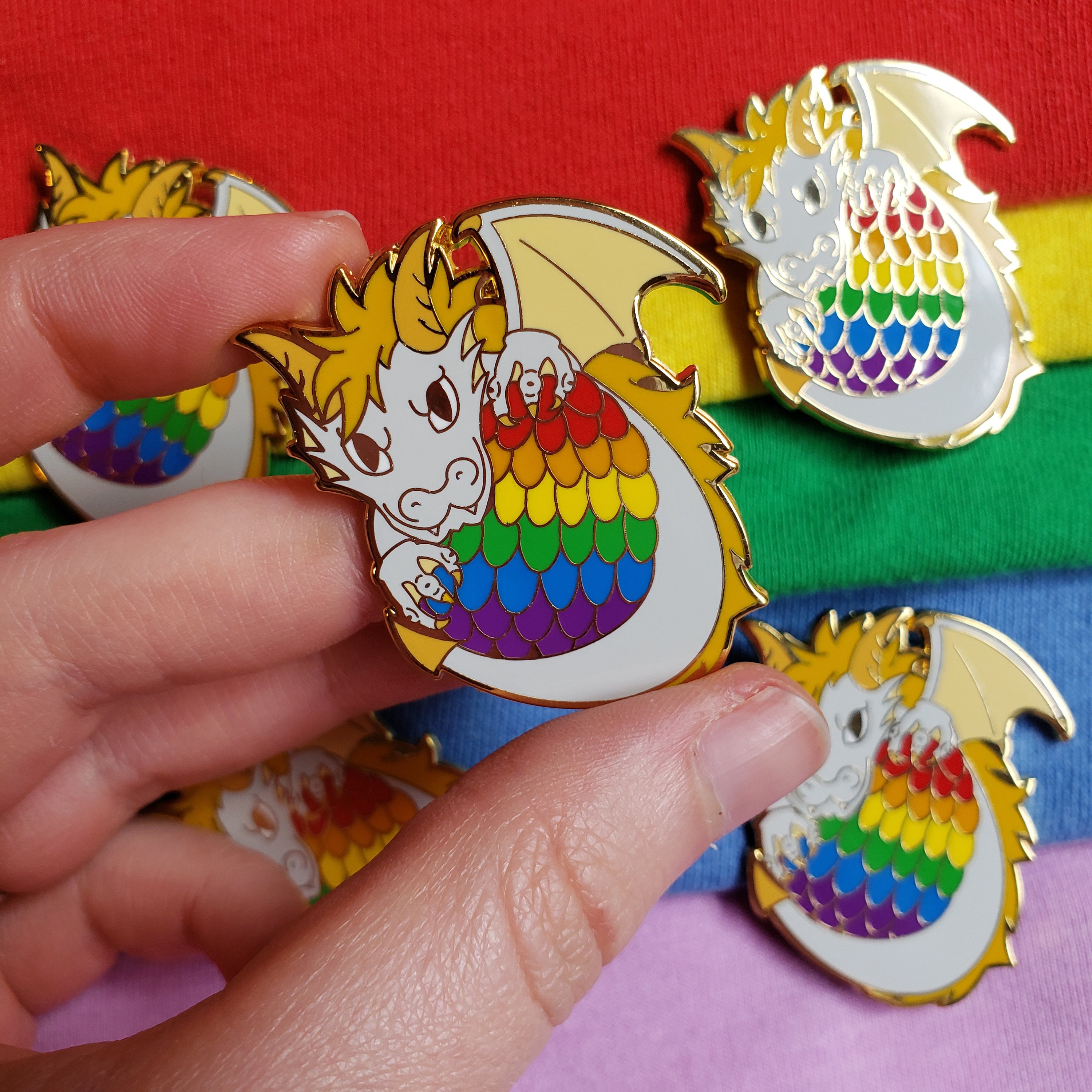 3 Styles of Dragons Pride Hatchery Series READY TO SHIP! Rainbow/Gay Dragon Enamel Pins