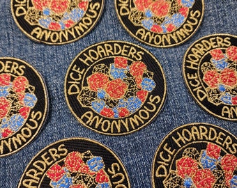 Dice Hoarders Anonymous 2.5in Embroidered Patch