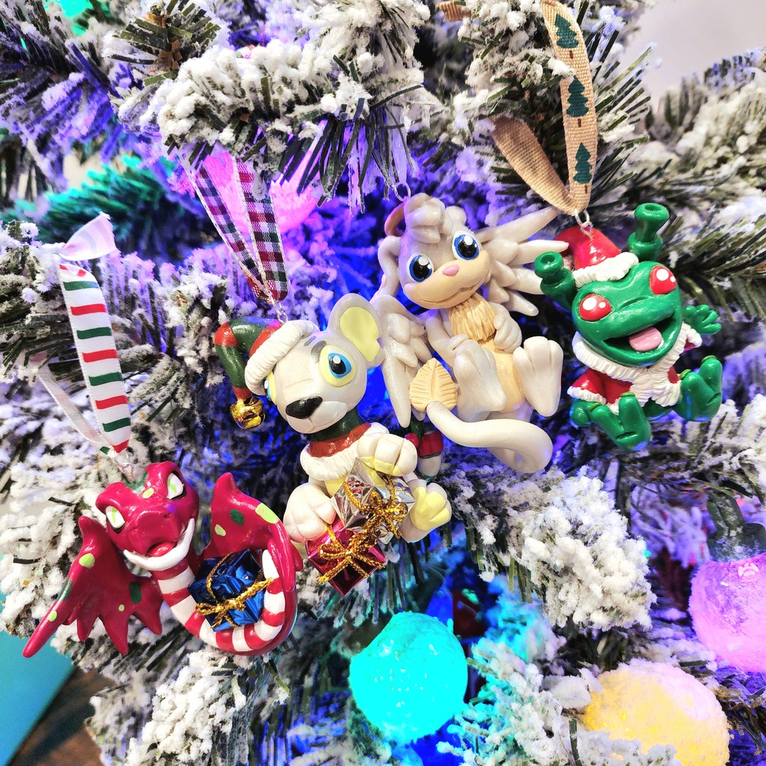 Handmade Neopets Christmas Ornaments Kougra, Zafara, Grundo and Hissi