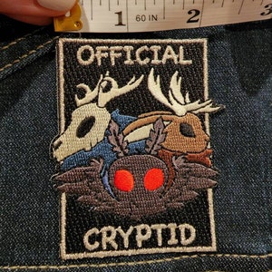 Official Cryptid 3in Embroidered Patch Mothman, Wendigo and Jackalope image 9