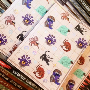 D&D Classic Dungeon Monsters Rainbow Holographic A5 Notebook / Journal / Character Sheet / Bullet Journal / Day Planner / Sketchbook