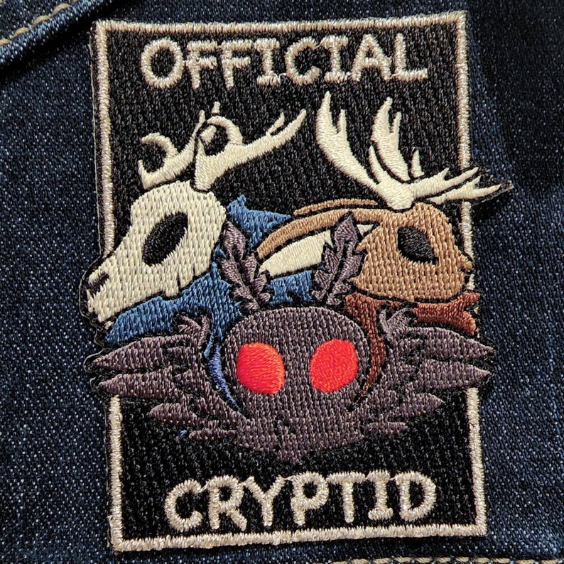 Official Cryptid 3in Embroidered Patch Mothman, Wendigo and Jackalope image 2