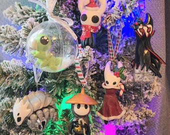 READY TO SHIP - Handmade Hollow Knight / Silksong Christmas Ornaments- Grub, Hornet, Grimm, Ghost, Bell Beast and Sherma!