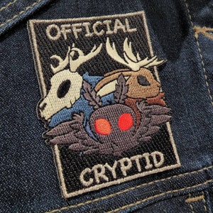 Official Cryptid 3in Embroidered Patch Mothman, Wendigo and Jackalope image 1